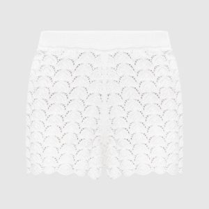 White Tiran shorts with an openwork pattern Lou Lou Studio