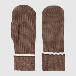 Brown cashmere gloves Brunello Cucinelli