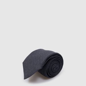 Blue tie made of wool with a pattern Canali