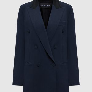 Blue double-breasted wool jacket Dondup