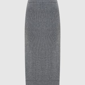 Gray midi skirt with wool and silk Peserico
