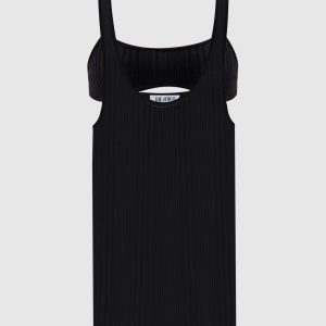 Black double design top with logo The Attico