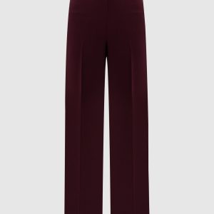 Burgundy flared pants with logo Twinset