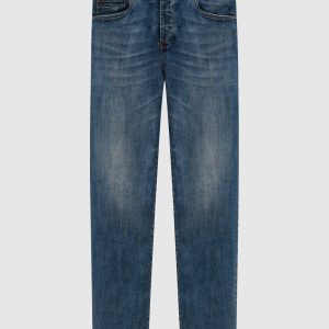 Blue jeans with logo patch Officina 36
