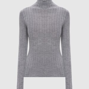 Gray wool golf with lurex Peserico