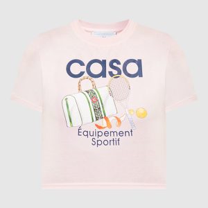 Pink t-shirt with Equipement Sportif print Casablanca