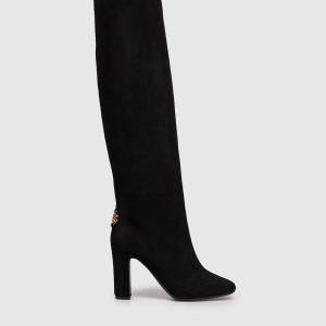 Black suede boots with logo Dolce&Gabbana