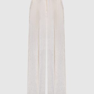 White striped linen pants Peserico