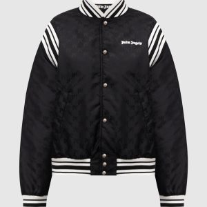 Black bomber jacket with logo Palm Angels