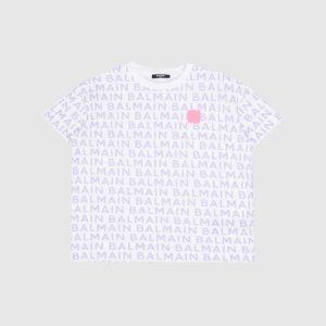 Children's white t-shirt with logo print Balmain