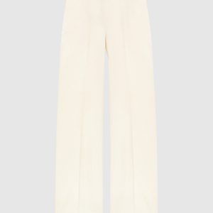 Yellow wool, silk and linen Foulard pants The Row