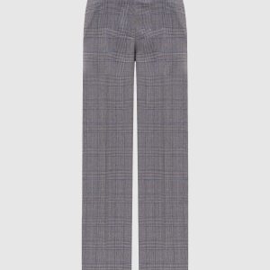 Gray wool checked pants Peserico