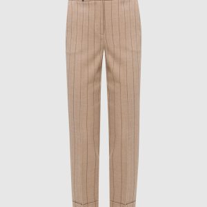 Beige striped wool trousers Peserico