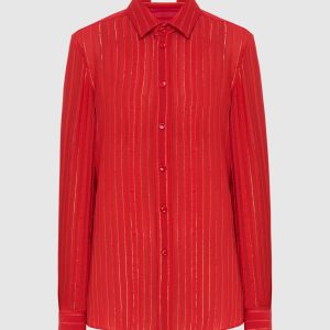 Red silk blouse Saint Laurent