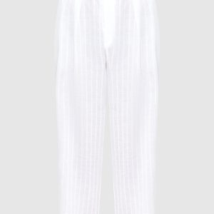 White linen trousers with crystals Ermanno Scervino