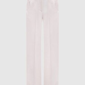 Beige wool trousers with branded patch Peserico