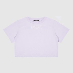 Children's purple t-shirt with logo Balmain