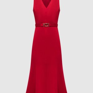Red dress with logo Twinset
