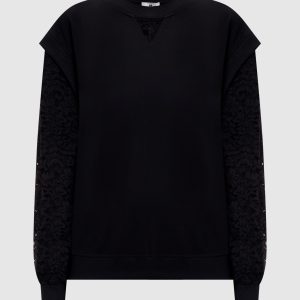 Black jumper with lace Twinset
