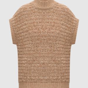 Beige alpaca wool vest with sequins Peserico