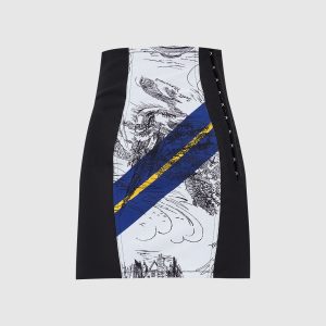 Mini skirt with contrast print Philosophy di Lorenzo Serafini