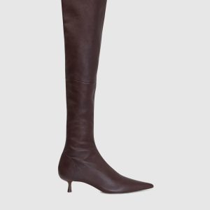 Joni brown leather over the knee boots Simkhai