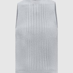 Gray striped top with lurex Peserico