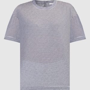 Blue striped t-shirt with monil chain Peserico
