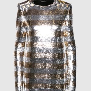 Silver blouse with sequins Balmain