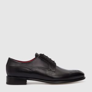 Black Patterned Leather Derbies Barrett