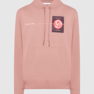 Pink hoodie with SPACE logo print Helmut Lang