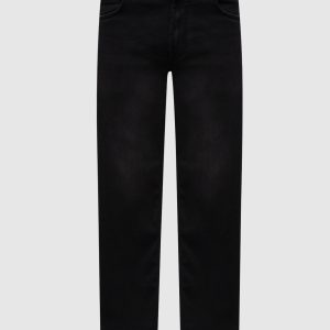 Black slim jeans with logo patch Stefano Ricci