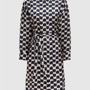 PINZA beige printed silk dress Max Mara