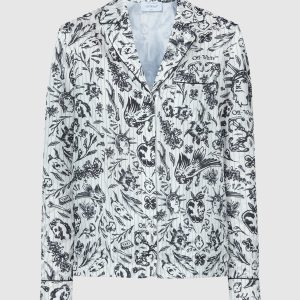 White blouse in Second leather print Off-White