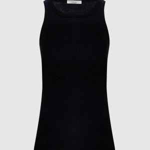 Misty black ribbed top The Row