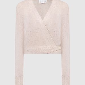 Beige cashmere cardigan for smell Victoria Beckham
