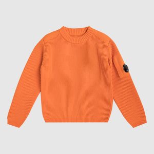 Children's orange sweater with logo C.P. Company