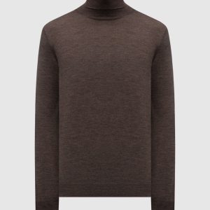 Brown wool and cashmere turtleneck Brunello Cucinelli