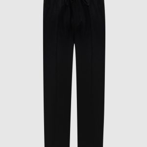 Black wool pants with logo Iceberg