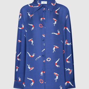 Blue printed Marine silk blouse Bally