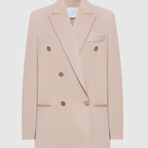 Pink double-breasted jacket with wool Dondup
