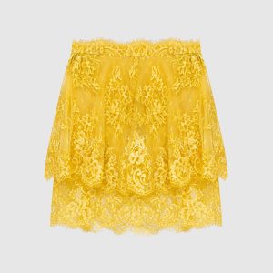 Yellow fishnet mini skirt Ermanno Scervino