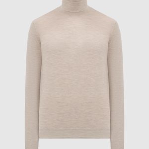 Beige melange golf from wool and cashmere Brunello Cucinelli
