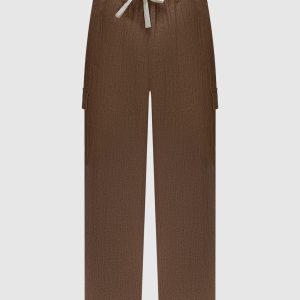 Brown linen cargo Palm Angels