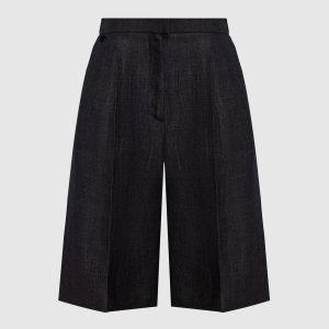 Brown linen shorts Agnona
