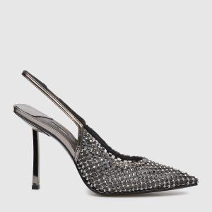 Gilda grey slingbacks with crystals Le Silla