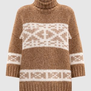 Brown alpaca wool sweater Peserico
