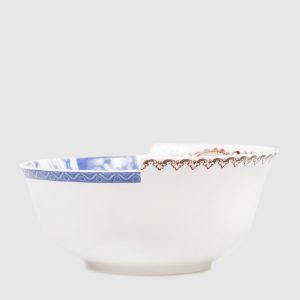 White porcelain plate Despina with print SELETTI