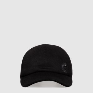 Black cashmere cap with logo Stefano Ricci