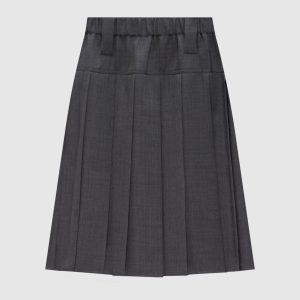 Gray pleated skirt with wool Brunello Cucinelli